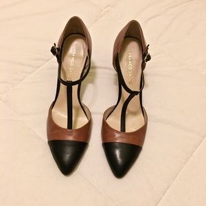 Franco Sarto T Strap Heels (Two-tone)